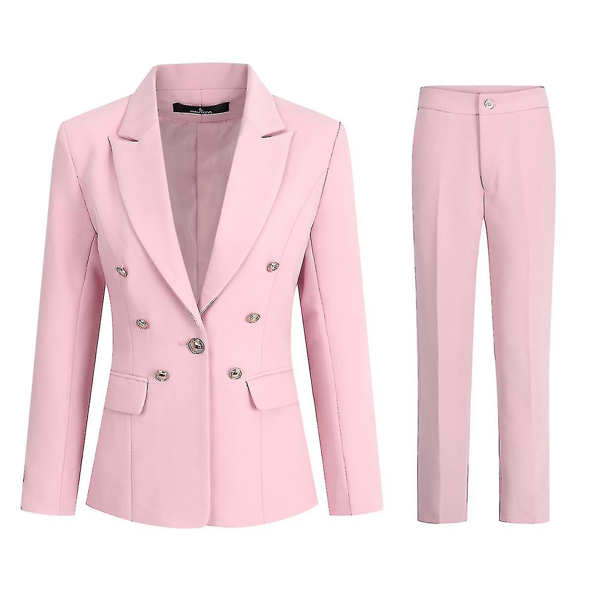 Set Di Abiti Da Lavoro Da Donna Da 2 Pezzi Office Lady Slim Fit Single Row One Button Blazer Pant