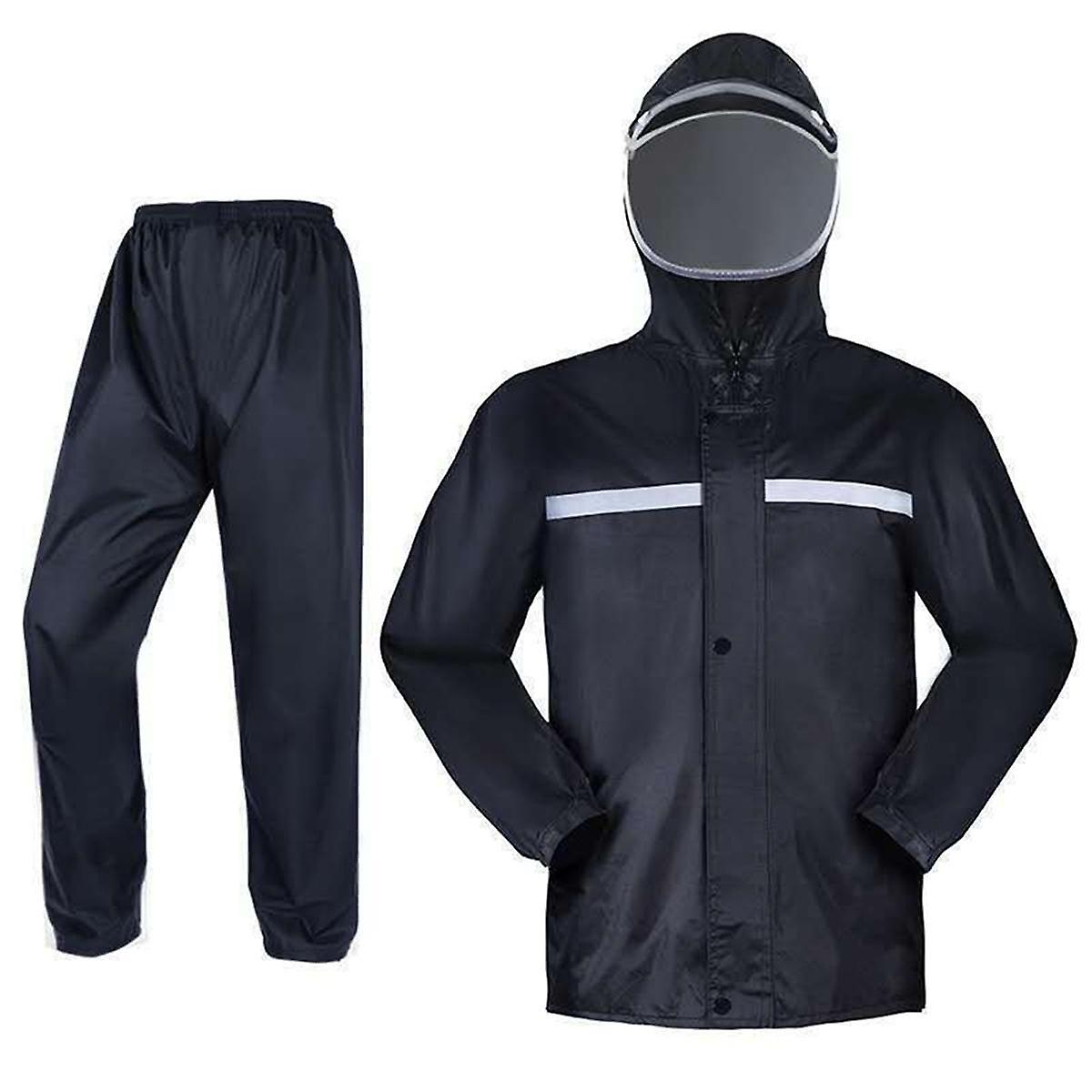 Set di impermeabili da uomo Maschera antipioggia Impermeabile Esterno Lavoro Escursionismo Ciclismo Pesca Impermeabile A prova di tempesta Poncho 4XL