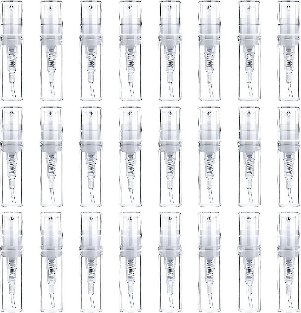 Set Of 50 Transparent Plastic Spray Bottles For Perfumes And Cosmetics