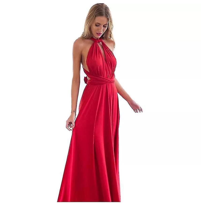 Sexy Donne Multiway Wrap Convertibile Boho Maxi Club Red Dress Bandage Long Dress Party Bridesmaids Dress-1a