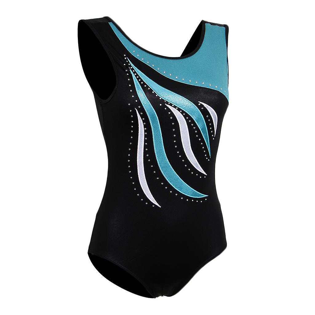 Shiny Crystal Girls Ballet Dance Gymnastics Leotards Tank 11-12 Years Blue