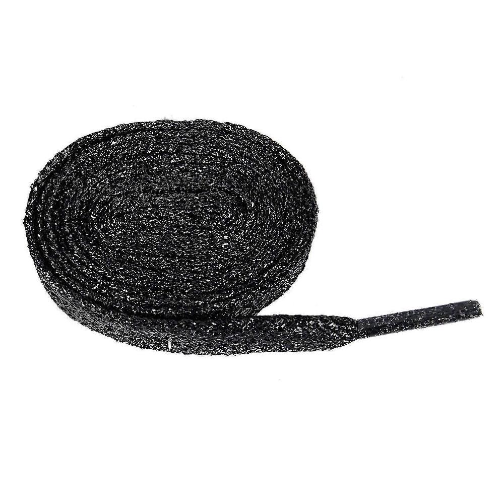 Shiny Flat 1 Pair Laces In Shoe Lace Black