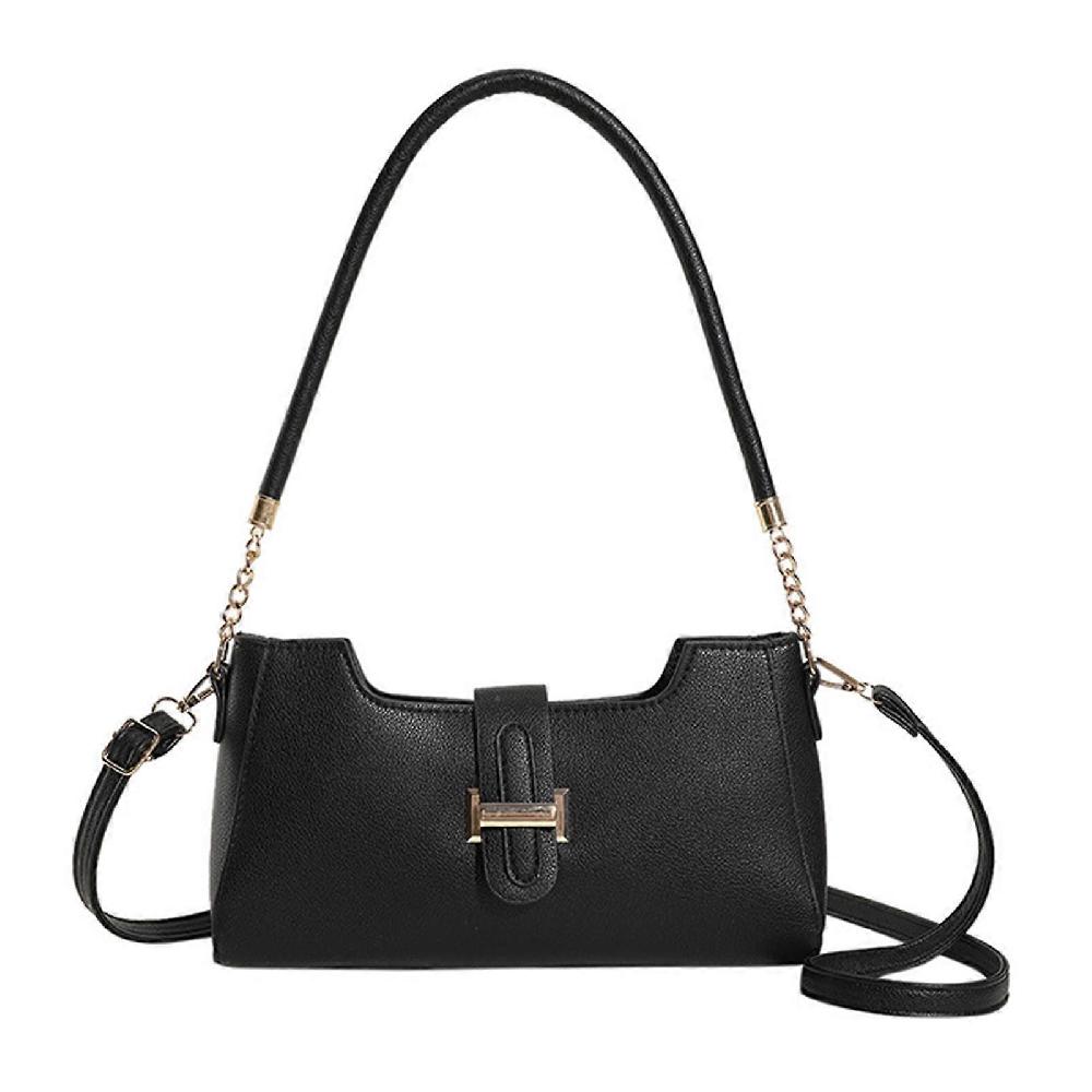 Shoulder Bag Soft Stylish Pure Color Versatile Large Capacity Underarm Shoulder Bag For Dating Shopping Black Free Size