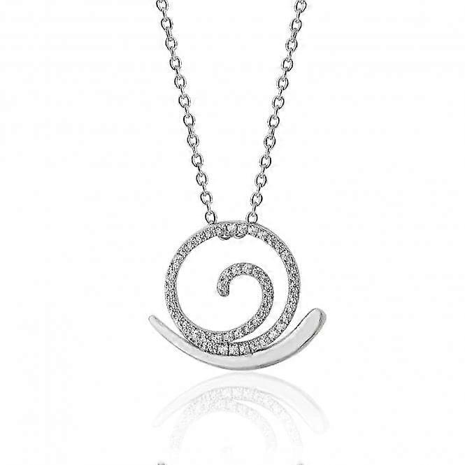 Silver & Co Fine Open Snail Cubic Zirconia Chain Pendant SPG0044