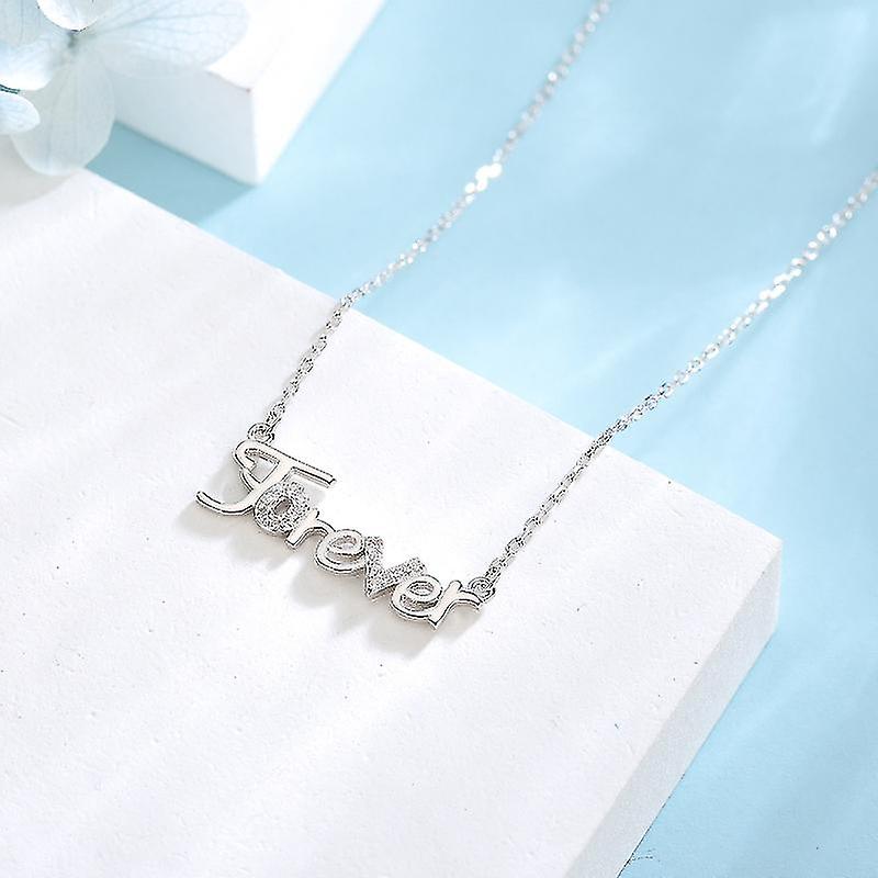 Silver Pendant Charm Necklace Forever Necklace For Women Girls