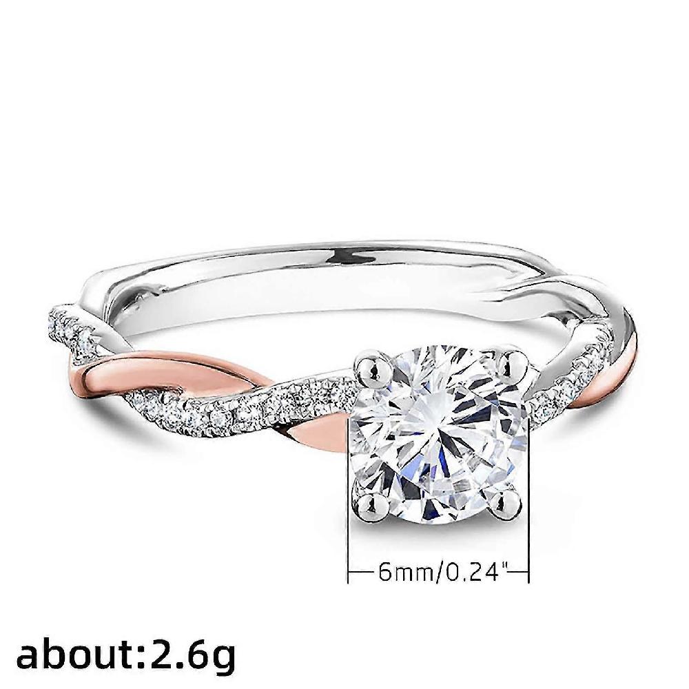 Silver Ring Bridal Zircon Diamond Elegant Engagement Wedding Band Ring