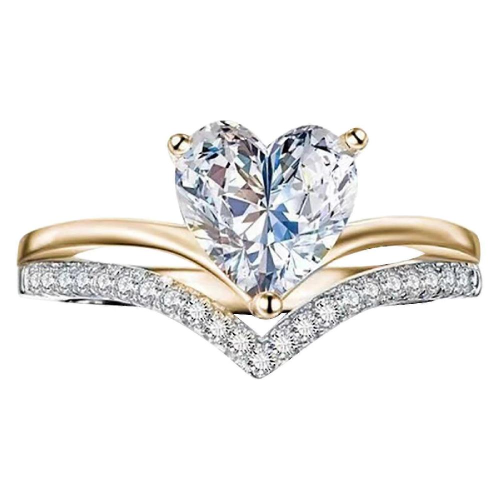 Silver Shining Full Diamond Ring Colorful Geometric Gemstones Women's Diamond Ring