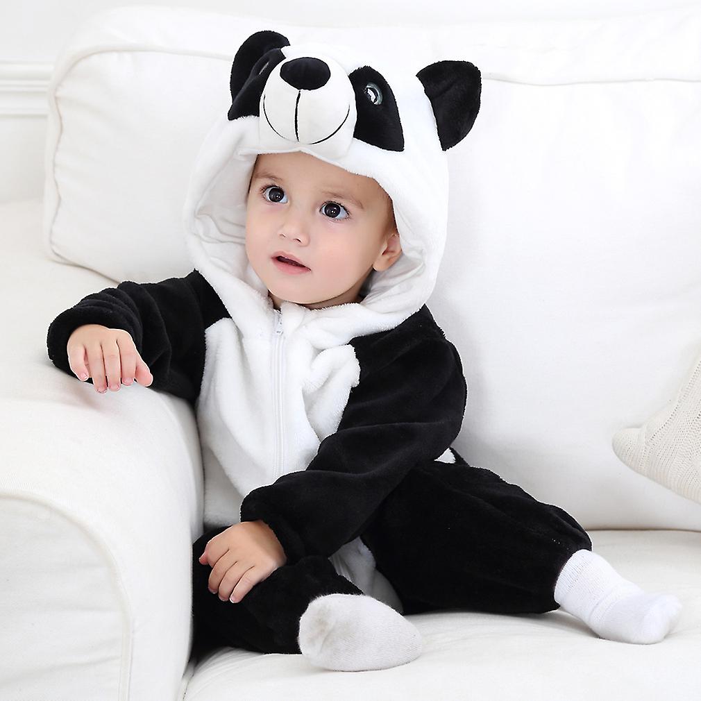 SL Flannel kid's jumpsuit baby clothes long sleeve baby cartoon jumpsuit(new panda romper suit80 (recommended height 66-70cm))
