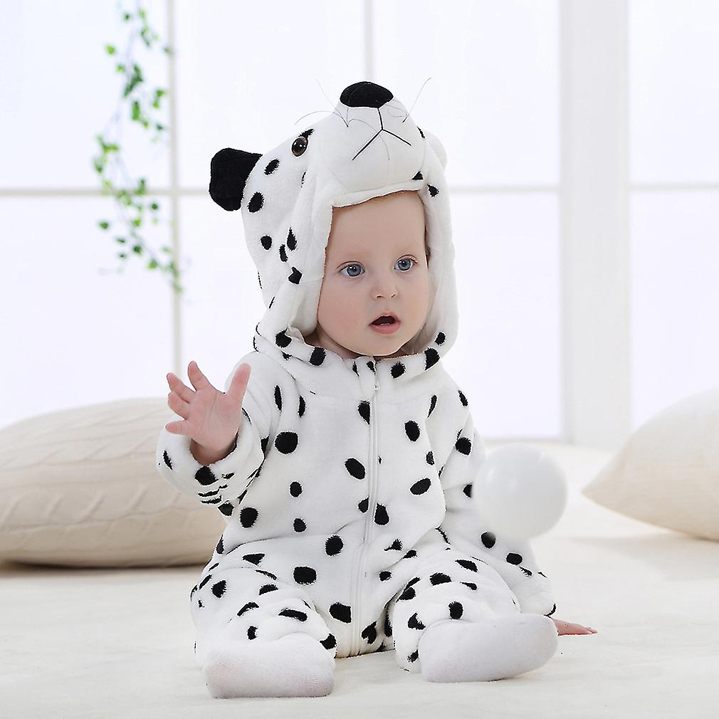 SL Flannel kid's jumpsuit baby clothes long sleeve baby cartoon jumpsuit(Romper suit snow leopard90 (recommended height 70-80cm))