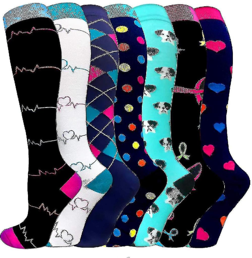 Socks Women Men 20-30mmhg Knee High Socks- For Running Nursing Hi Recof