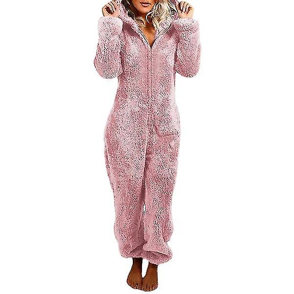 Soffice Pile Invernale Da Donna Con Cappuccio All In One Jumpsuit