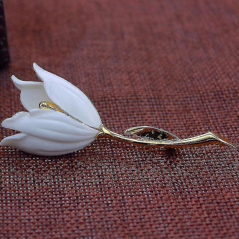 Spille bianche tulipano pin indumento accessori donne gioielli di moda