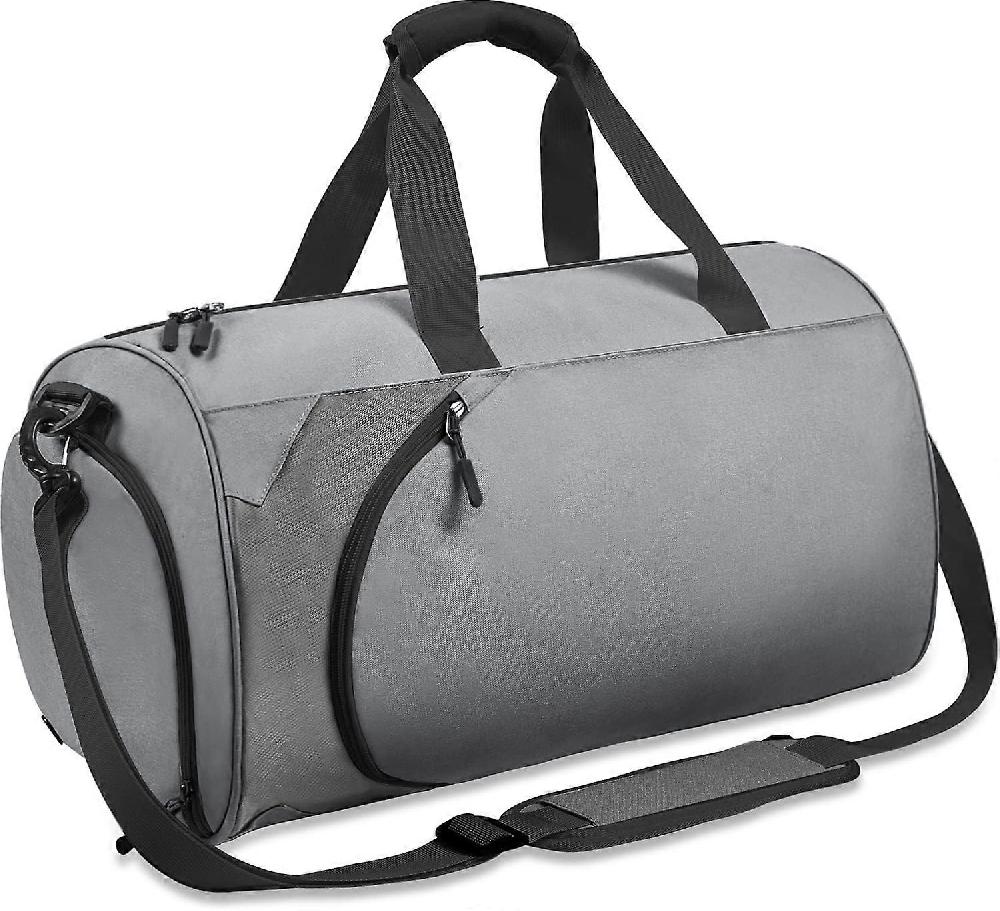 Sport Gym Bag For Women Men Gym Duffle Bag With Shoes Compartment And Waterproof Wet Pockets Overnight Travel Weekend Holdall Bags(Grey)