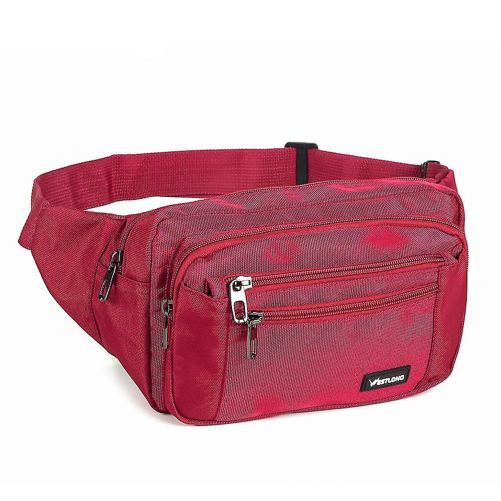 Sports Fanny Pack Per Uomini E Donne 6 Tasche Con Zip Waterproof Fanny Pack (nero)
