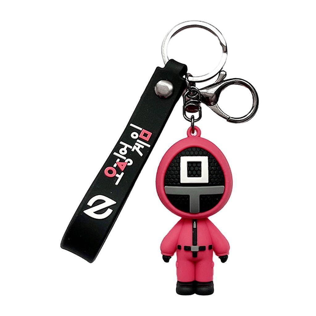 Squid Game Figures Mask Keychain Charms Accessories For Women Square A
