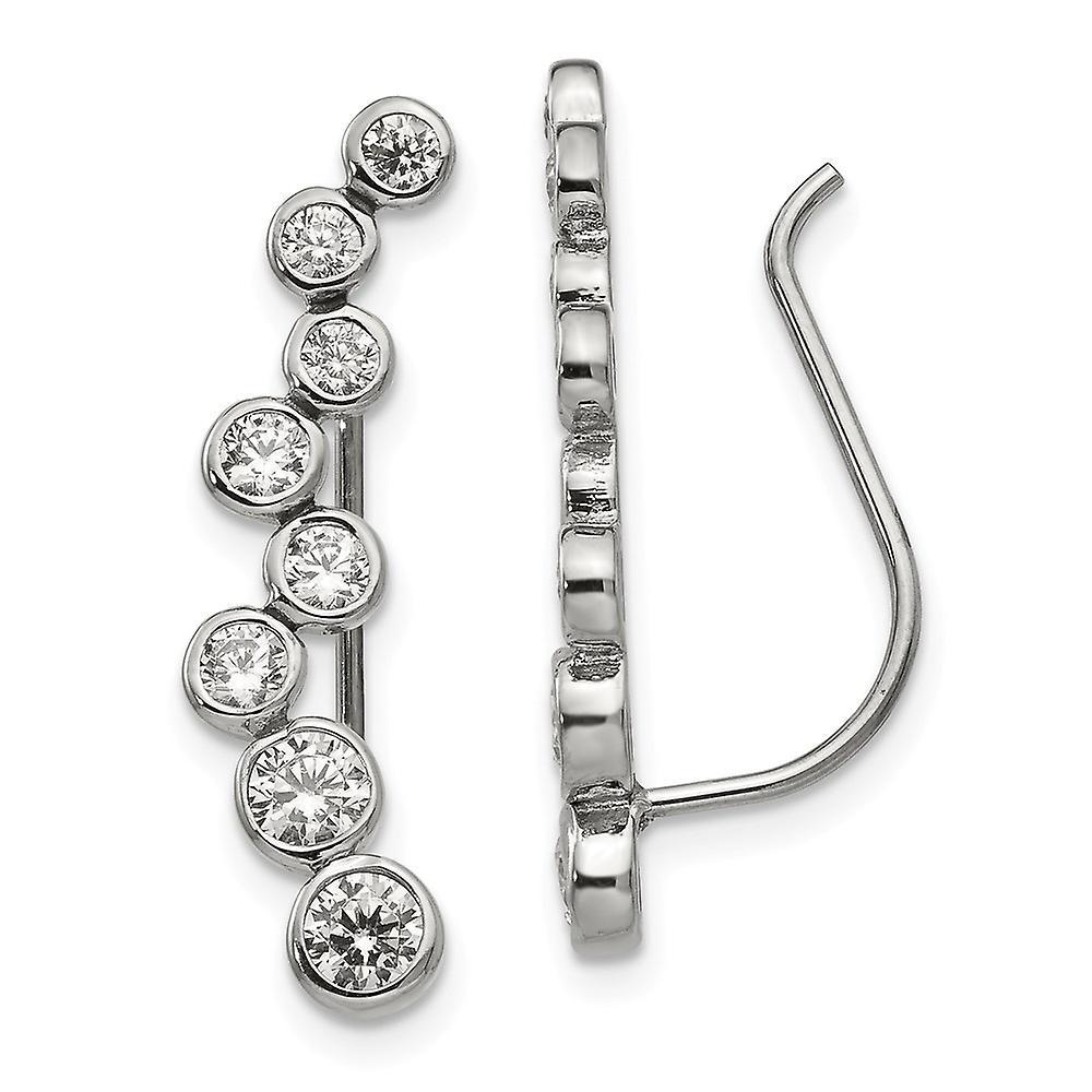 Stainless Steel Polished With C Earrings Z Climbers Measures 25.2x1.6mm Wide - Earring for Women