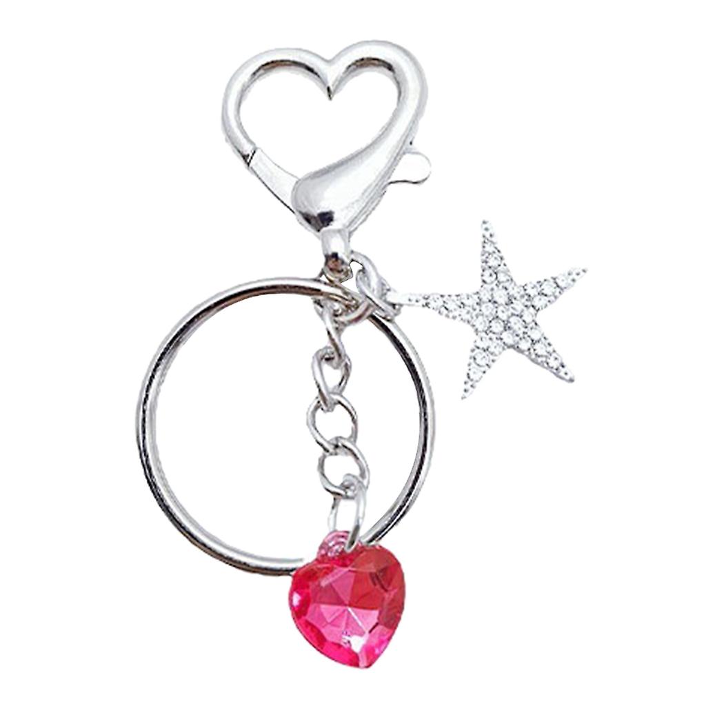 Star Heart Pendant Keychain Simple Headphone Cases Charm Bag Pendant Keyring