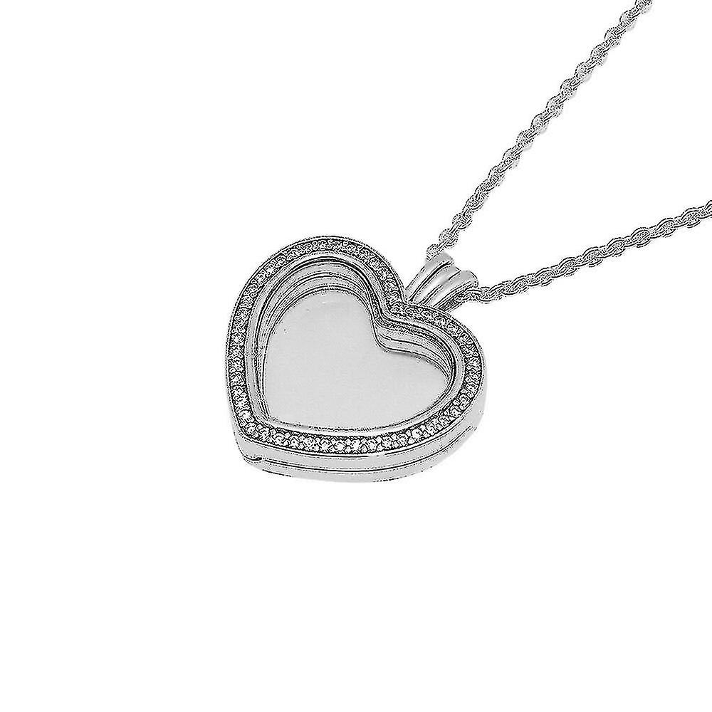 Sterling Silver Link Chain Necklace With Heart Pendant|necklaces