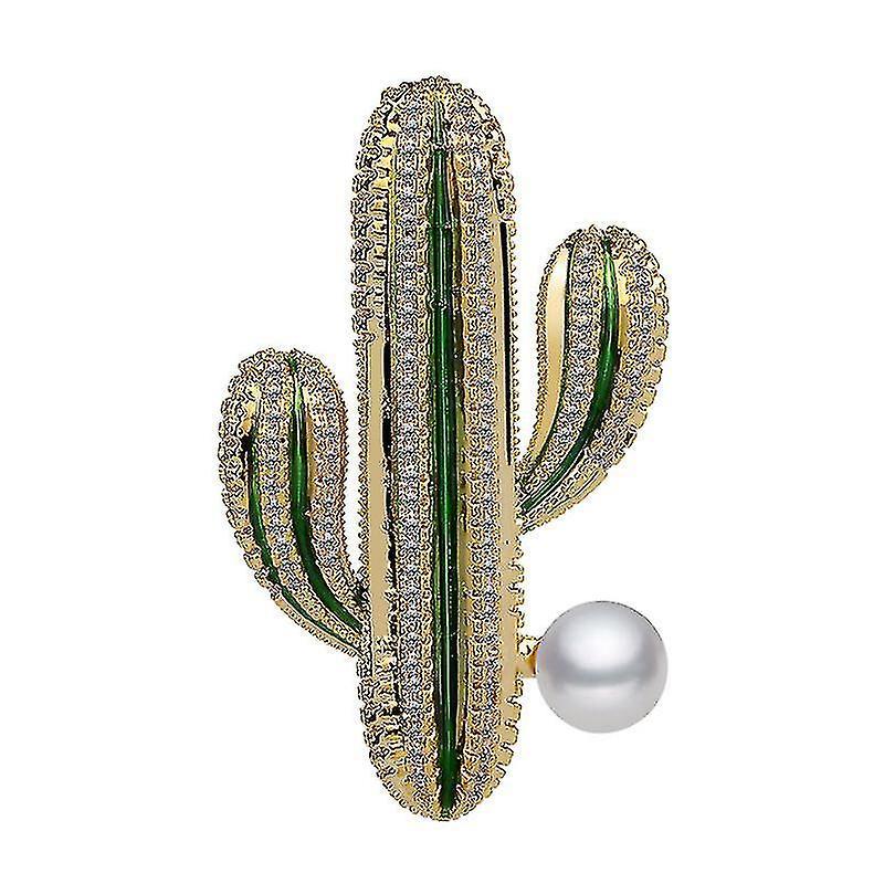 Strass Cactus Spille simulato perla deserto pianta pin indumento accessori