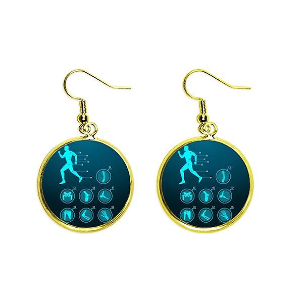 Struttura ossea Illustrazione Umano Orecchio Pendenti Golden Drop Orecchino Gioielli Donna
