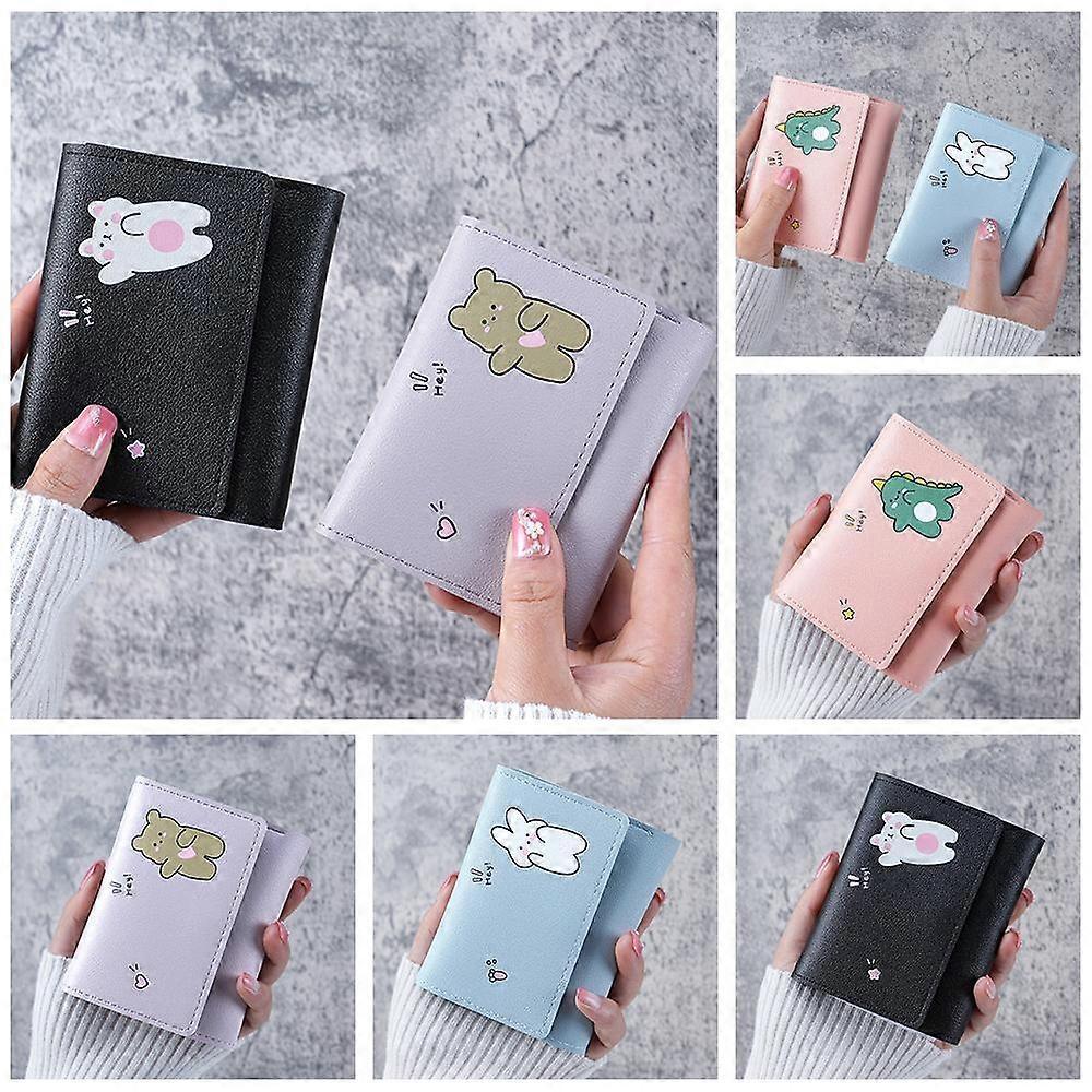 Students Triple Fold Card Holder Short Cute Small Wallets ID Bag Card Holder