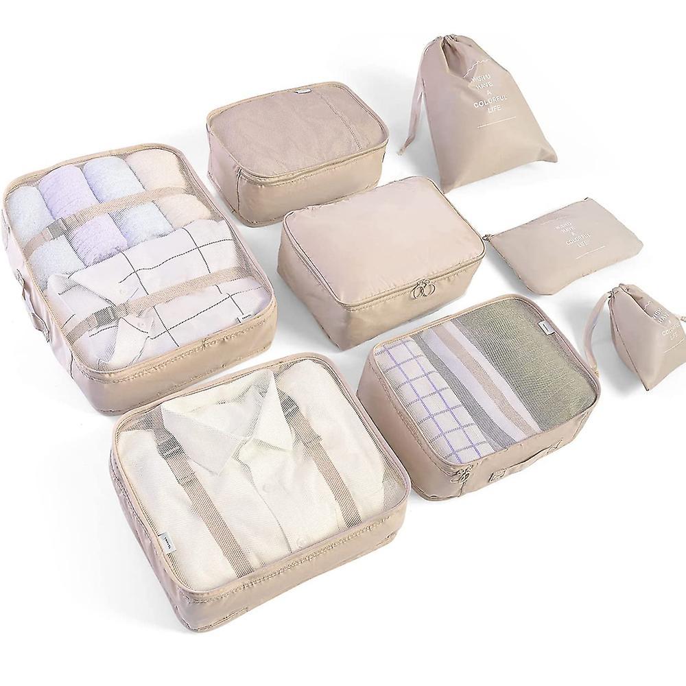 Suitcase Organizer Set Packing Cubes Clothes Bags Shoe Bags Travel Organizer Packing Cubes Cosmetics Travel Organizer Panniers For Suitcases (8 Piece
