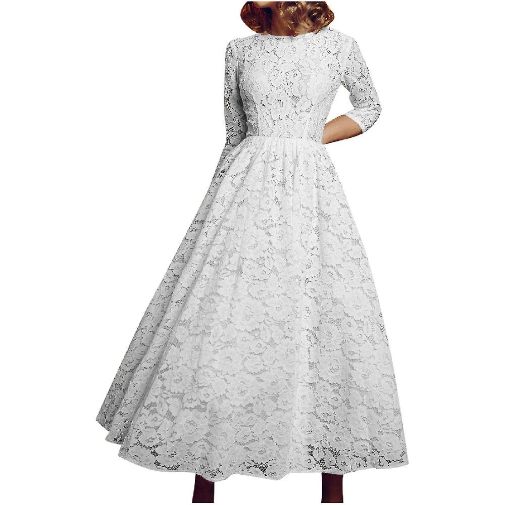 Summer Skirt Fashion Women'S Elegant Sexy Casual Long Sleeve Slim Solid Color Wedding Dress Skirt Dress