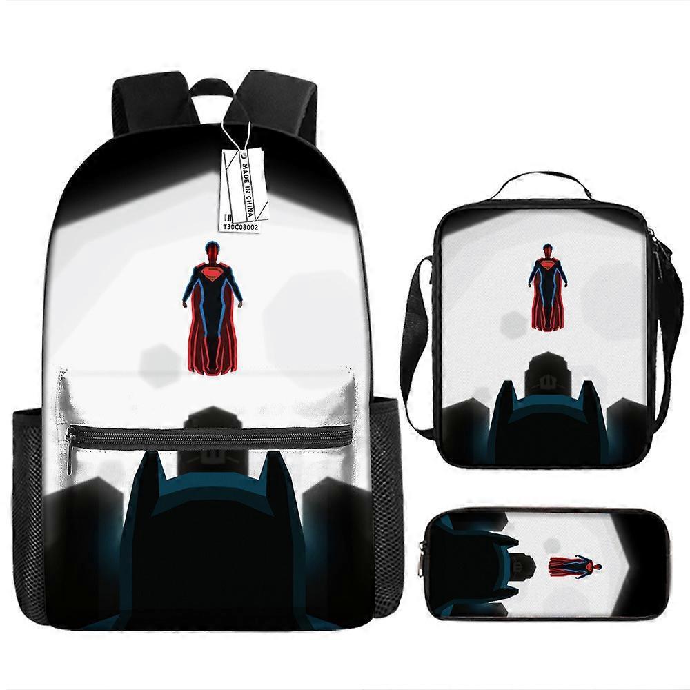 Superman Zaino Stampa Per Bambini Studenti Delle Scuole Elementari Casual Scuola Bag Borsa A Tracolla Set Da Tre Pezzi 18 -HGDMV