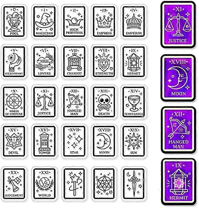 Tarot Cards Silicone Clear Stamps for Scrapbooking Journaling Making Mystic Moon Mystery Greeting Words DIY Fantasy Magic Transparent Rubber Seals Sta