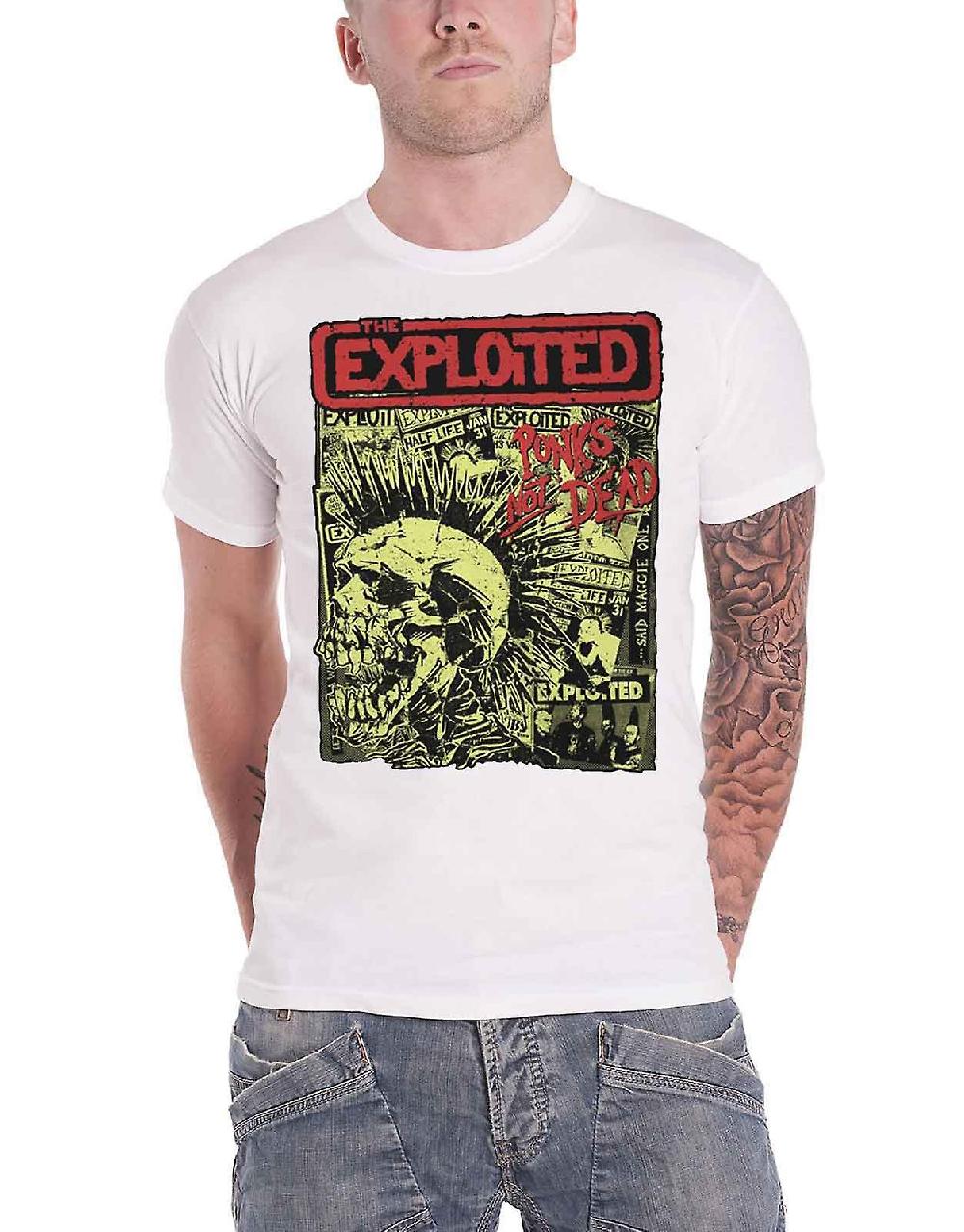 The Exploited T Shirt Punks Not Dead Skull Band Logo Nuovo Ufficiale Maschile