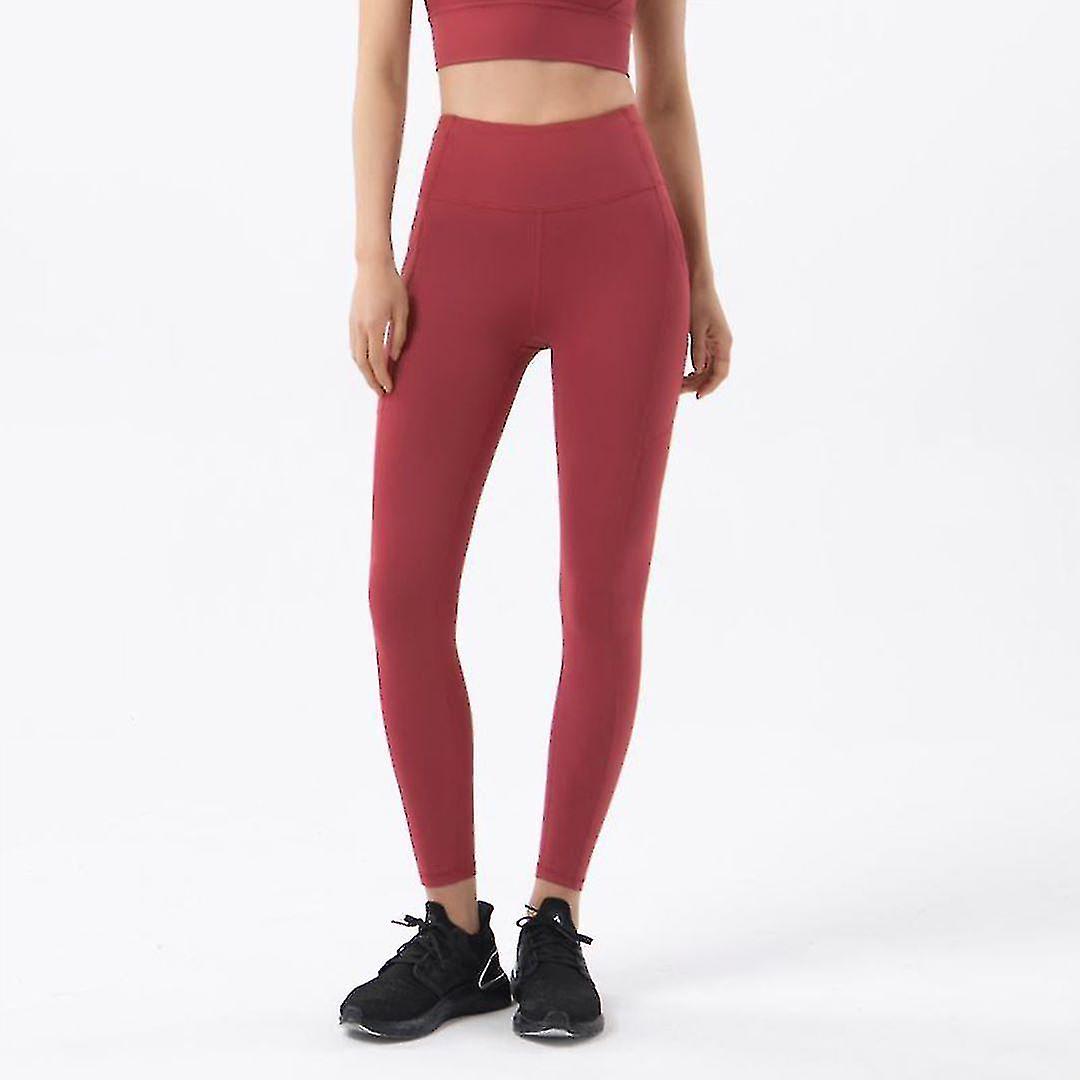 Thick High Waist Yoga Pants With Pockets Tummy Control Workout Running Yoga Leggings For Women