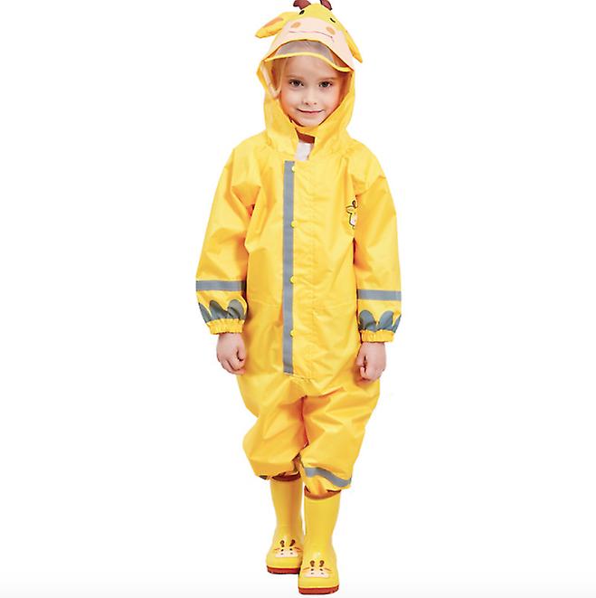 Three-dimensional Boy Children's One-piece Raincoat Girl Thin Section Hooded Child Poncho Reflective Strip