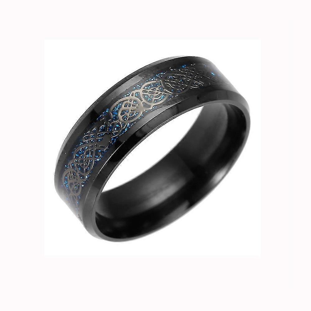 Titanium Steel Dragon Ring With Silver Golden Dragon Stainless Steel Ring