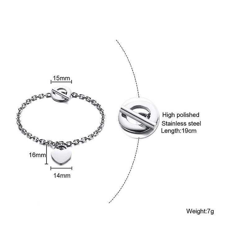 Titanium Steel Three Colors Peach Heart Accessories Bracelet For Women
