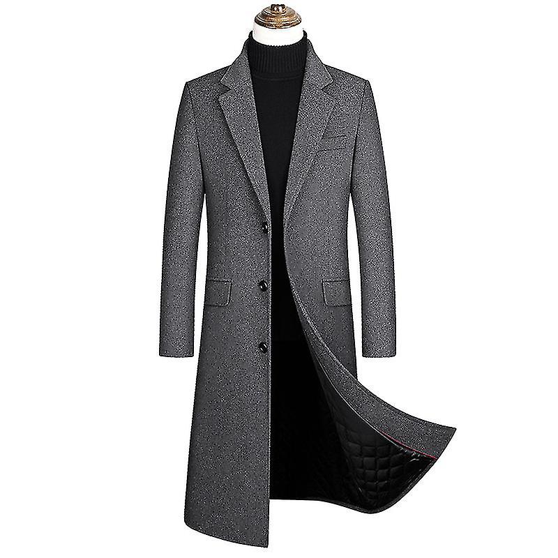 Trench Di Lana Elegante Da Uomo Giacca Invernale Slim Fit Giacca A Vento Lunga Peacoat