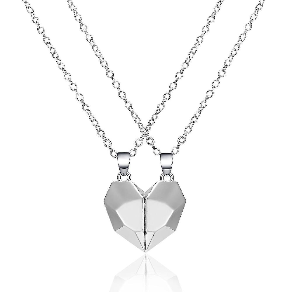 Two Souls One Heart Pendant Magnet Necklace Couple Wishing Stone