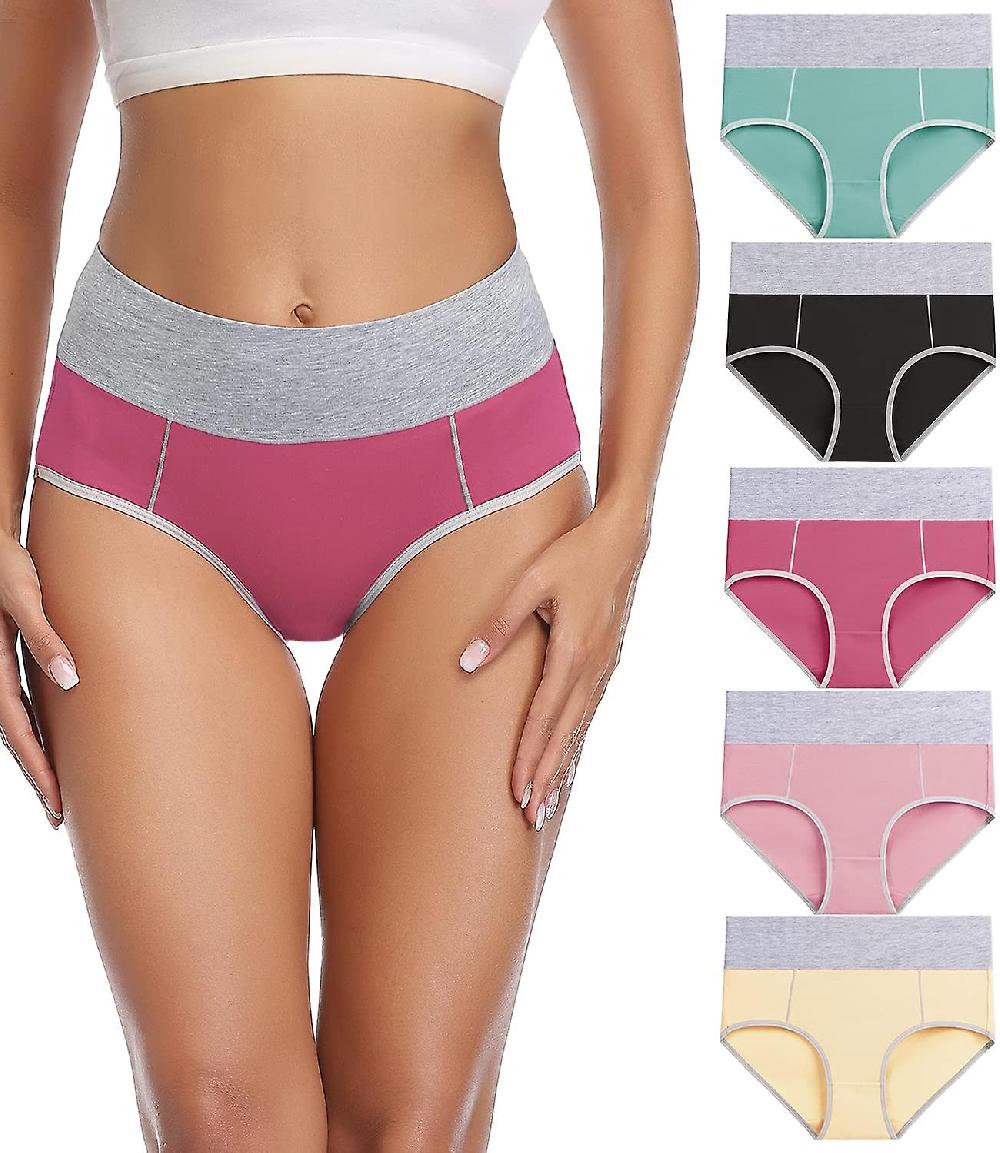 Underpants Women's Cotton Underwear Women Waist Briefs High Waist Briefs Pack Of 5