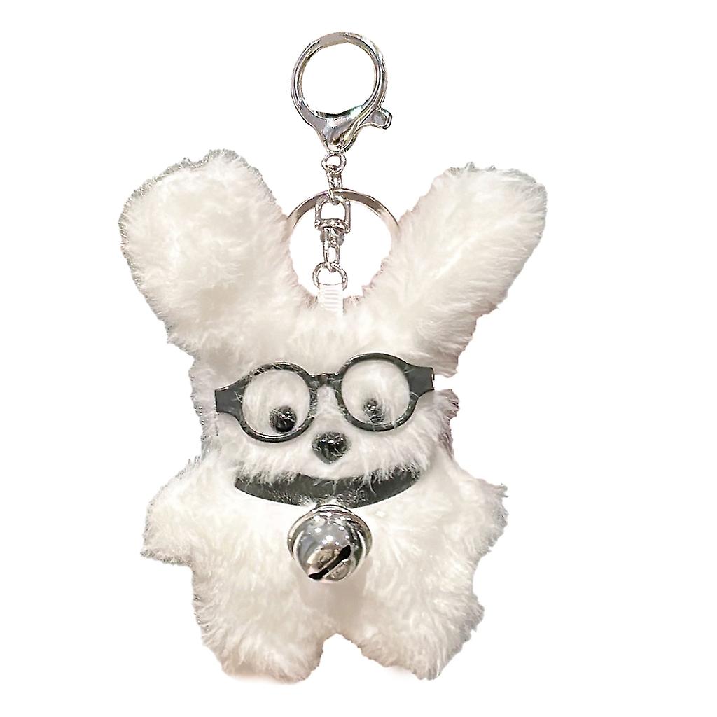 Unique Glasses Puppy Plush Dolls Keychain Plush Keyring Cute KeyRing Keychain