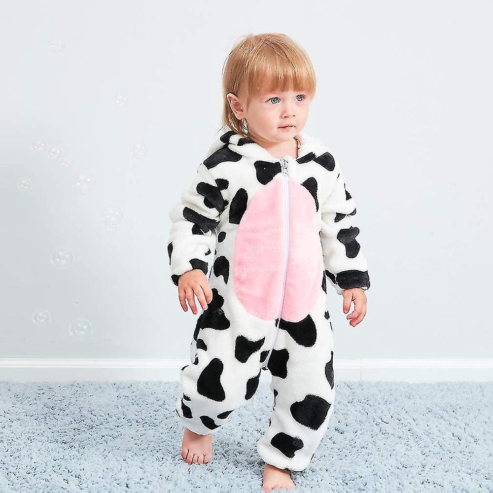 Unisex Baby Animal Costume Winter Autumn Flannel Hooded Romper Jumpsuit
