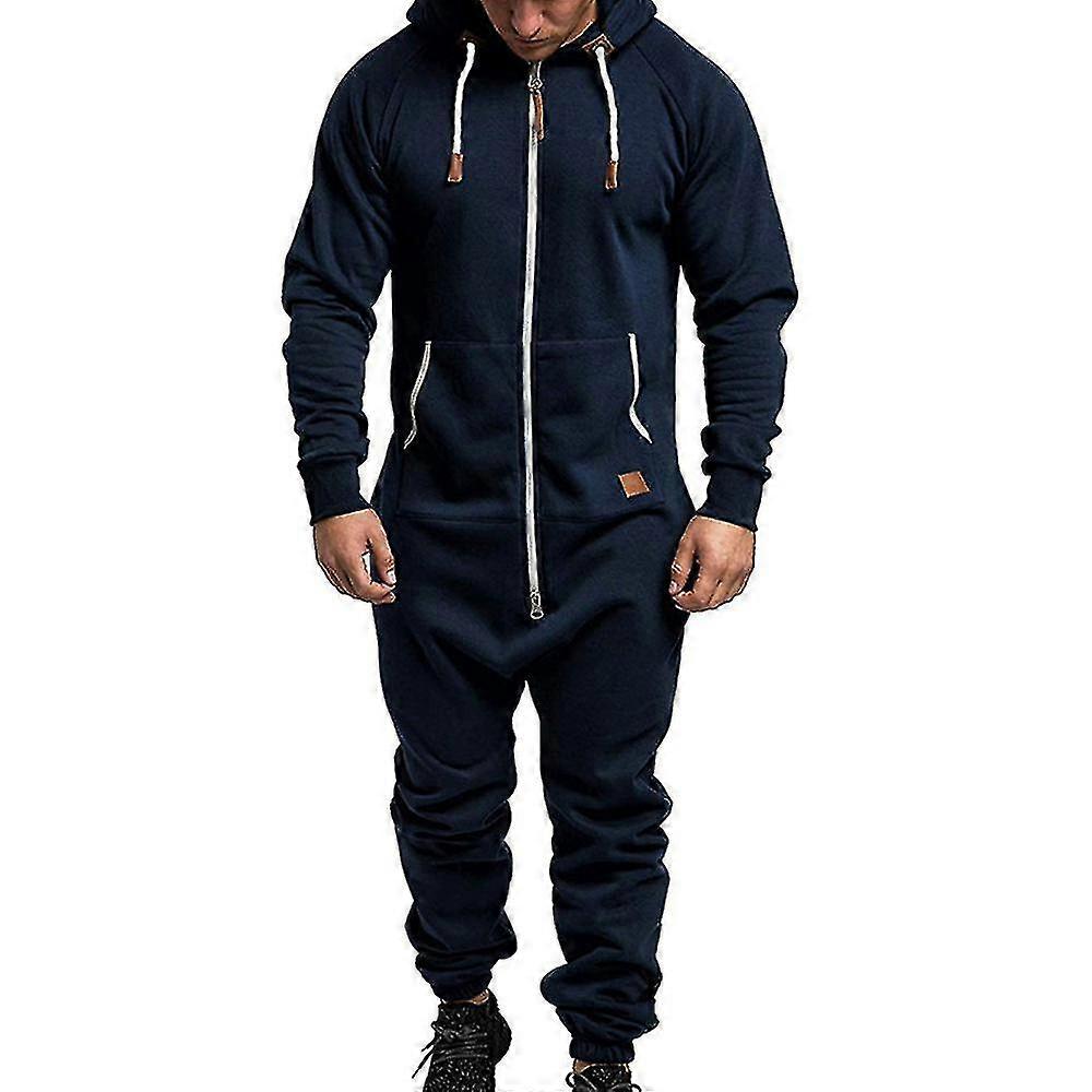Uomini Tutina All In One Felpa con cappuccio Zip Tuta invernale casual con cappuccio Tutina corta V
