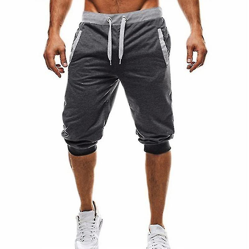 Uomo Coulisse Palestra Sport Pantaloni della tuta Elastici Running Joggers Pantaloncini 3/4 Pantaloni