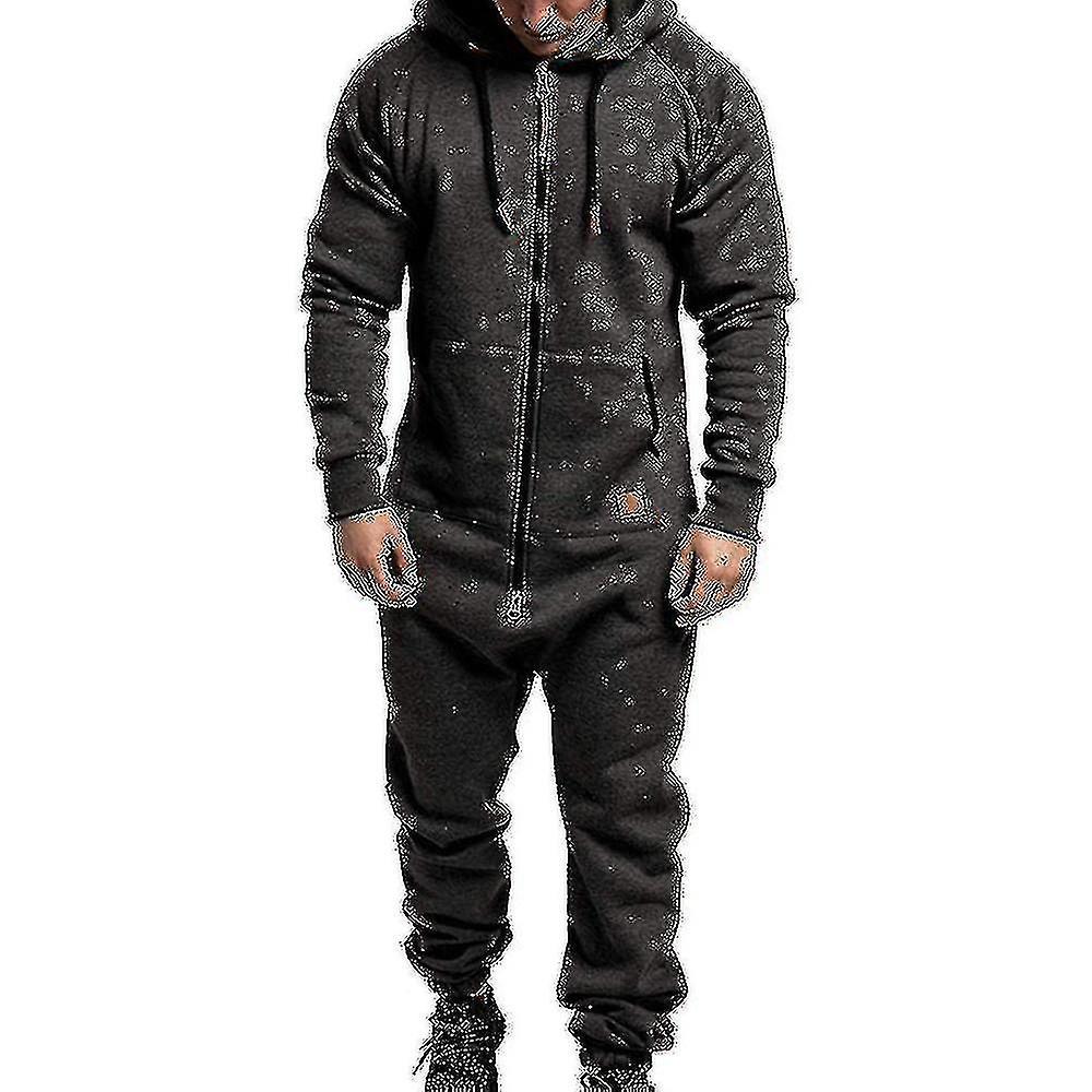 Uomo Onesie Felpa Con Cappuccio Zip Tuta Inverno Casual Felpa Romper Tuta Da Gioco Di Alta Qualità