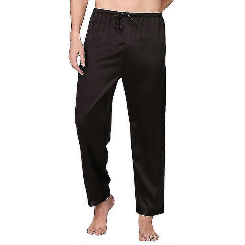 Uomo Seta Raso Pigiama Lungo Pantaloni Slip Coulisse Pigiama SleepWear Nightwear Pantaloni Tw