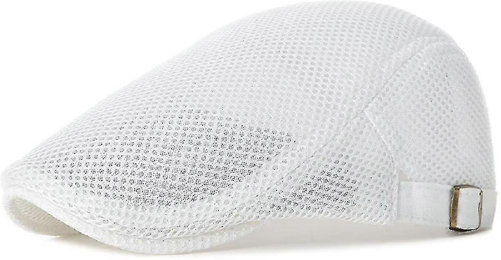 Uomo Traspirante Mesh Summer Hat Regolabile Newsboy Berretto Ivy Cap Flat Cap