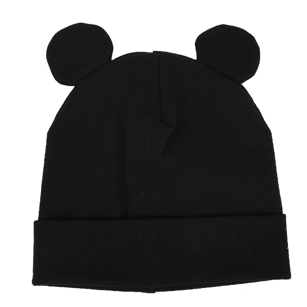 Warm Winter Knitted Baby Beanies Soft Cotton Infant Toddler Hat Cute and Fashionable (Black)