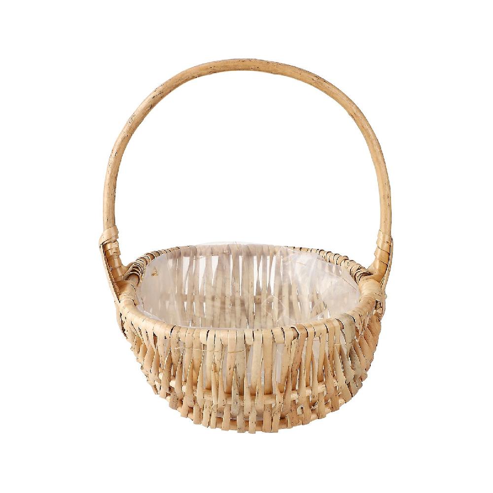 Waterproof Handmade Rattan Flower Basket - Rustic Handheld Flower Arrangement