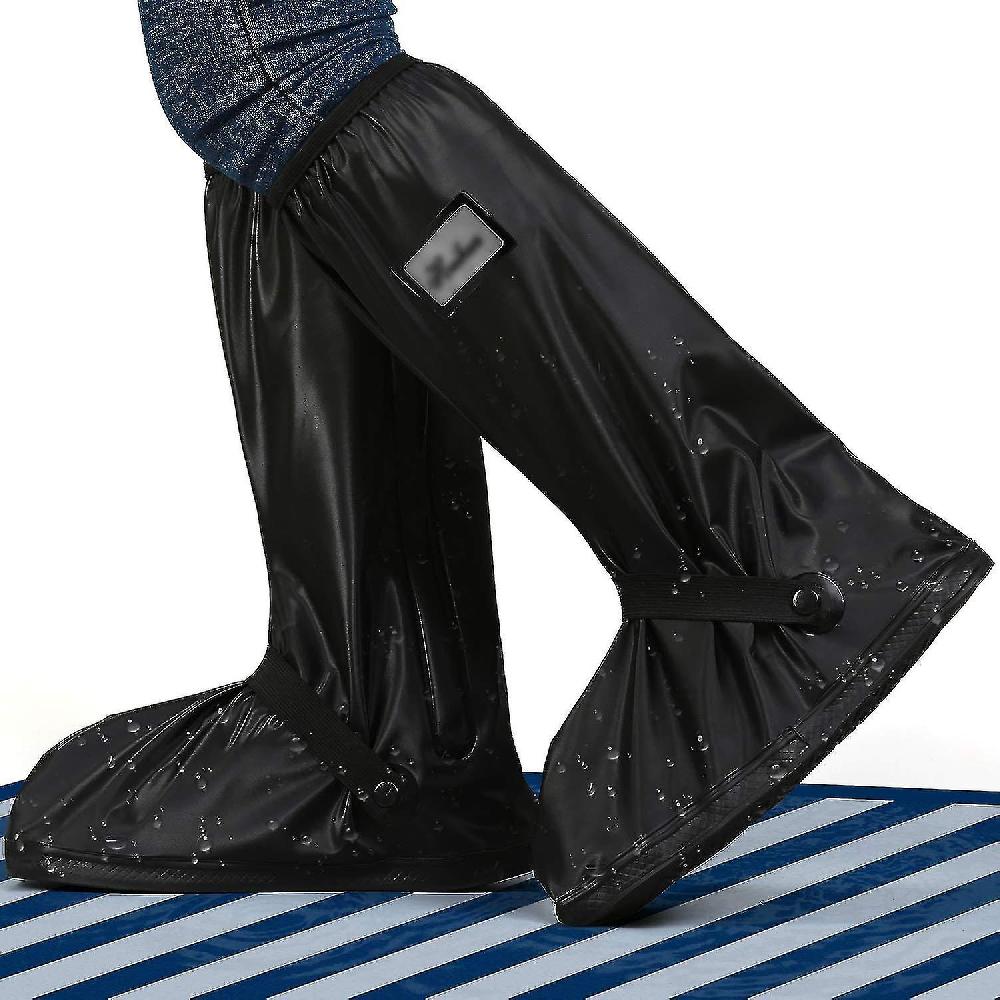 Waterproof Rain Boot Shoe Cover With Reflector Non-slip Pvc Rainproof Boot Covers With Zipper For Outdoor Sports Hiking Travel