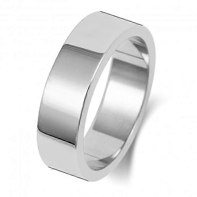 Wedding Band 18K Flat Flat 6 mm-1.25 Wedding Ring WQ176WL