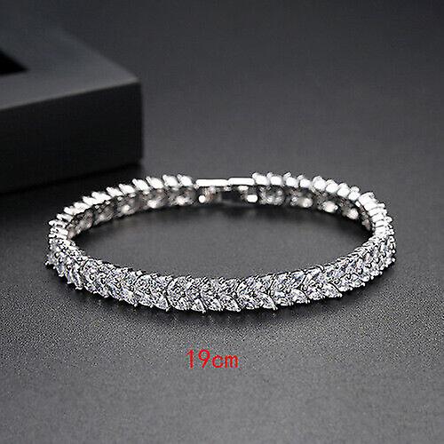 Wheat Ear Bracelet Brass Zircon Crystal Flower Super Flash Gold Plated Jewelry