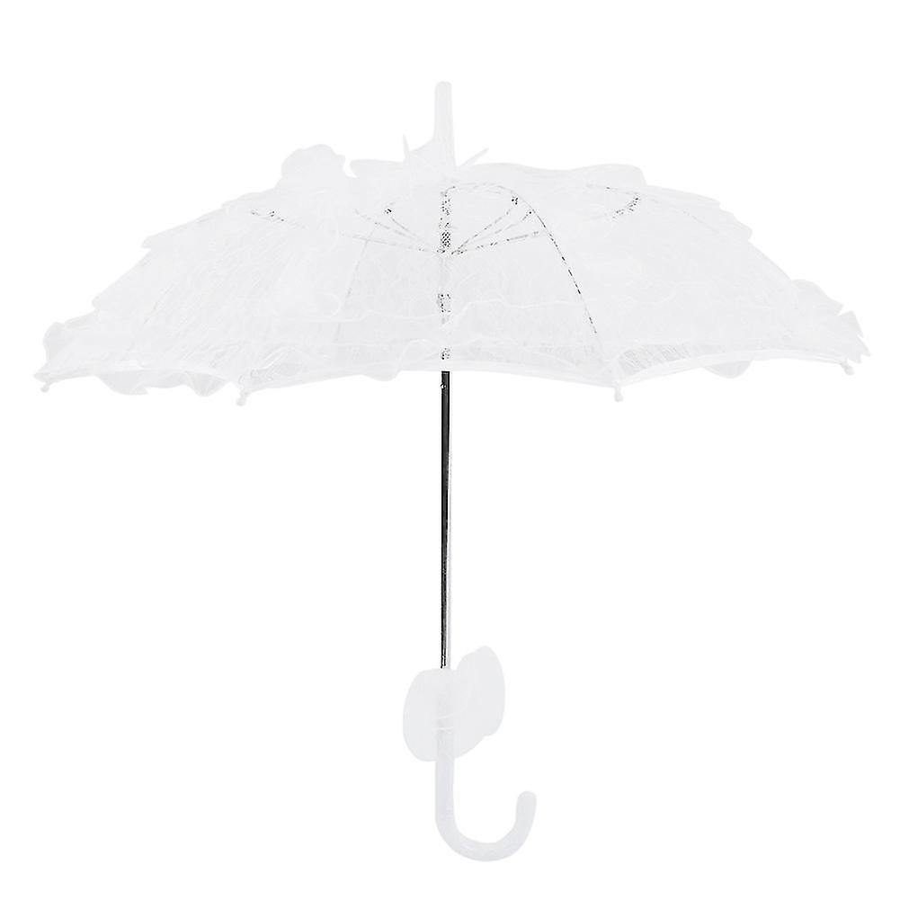 White Bridal Lace Mini Umbrella Parasol for Wedding Photography Prop